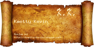 Kmetty Kevin névjegykártya